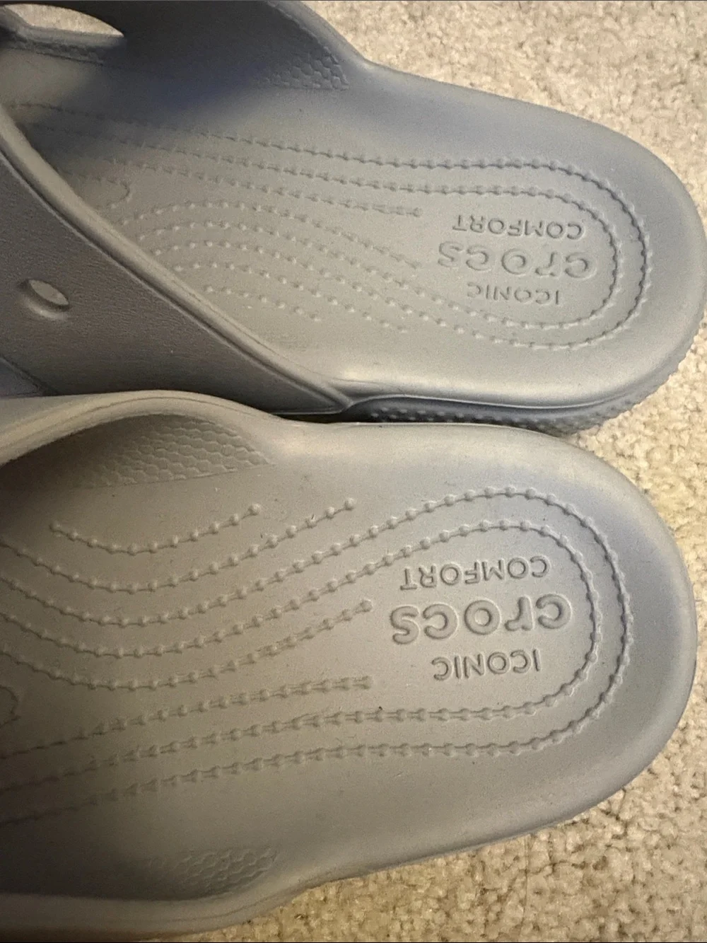 CROCS Classic Women's Size 8 Shoes Gray Iconic Comfort 2 Strap Slide Sandals